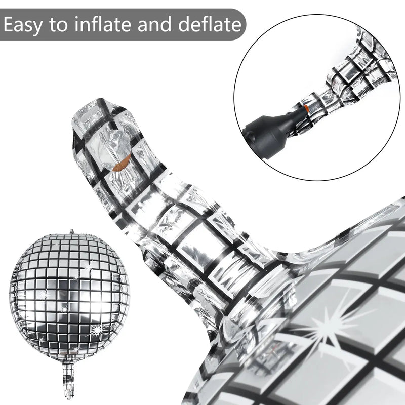 Silver Disco Party Balloons