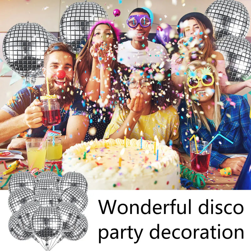 Silver Disco Party Balloons