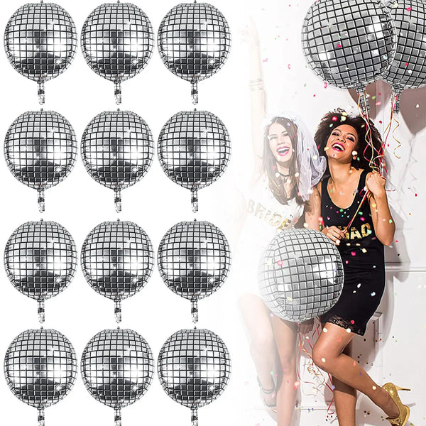 Silver Disco Party Balloons