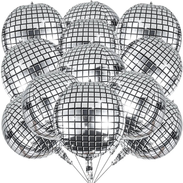 Silver Disco Party Balloons