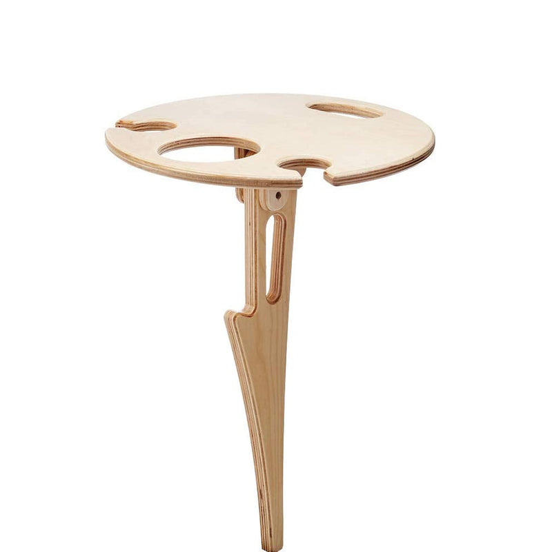 Outdoor Wine Table with Foldable Round Desktop