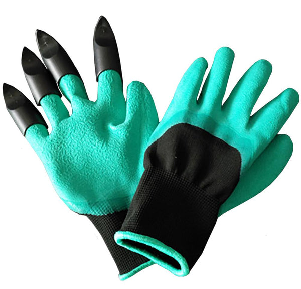 1 Pair Garden Gloves 4 ABS Plastic Garden Rubber Gloves With Claws