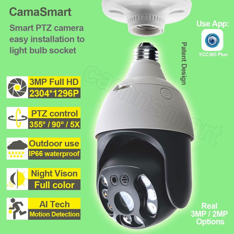 Bulb Wireless 360 Security Camera