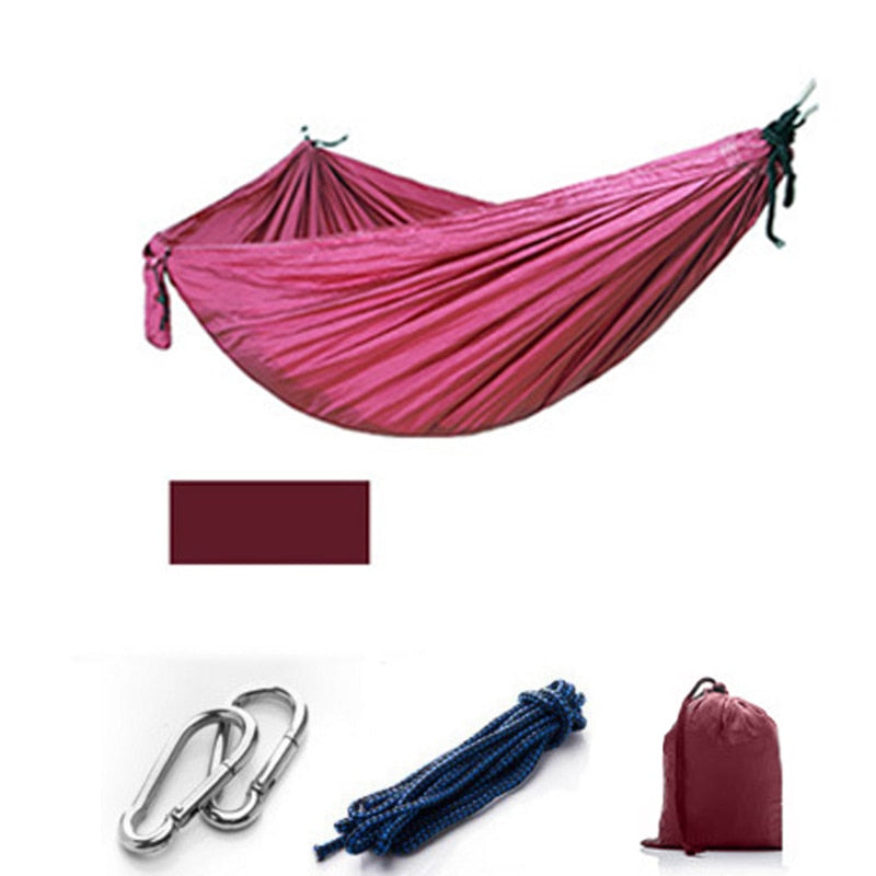 Camping/Garden Hammock with Mosquito Net Outdoor Furniture 1-2 Person Portable Hanging Bed Strength Parachute