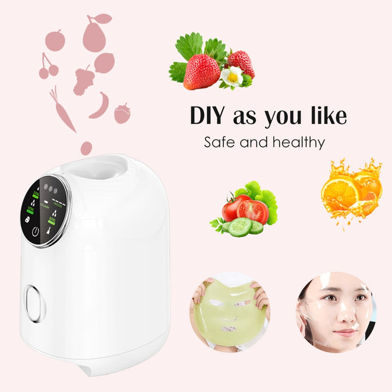 Beauty Facial Mask Maker Machine Automatic DIY Fruit Vegetable Skincare Acne Treatment Hydration Anti Aging with 32pcs Collagen