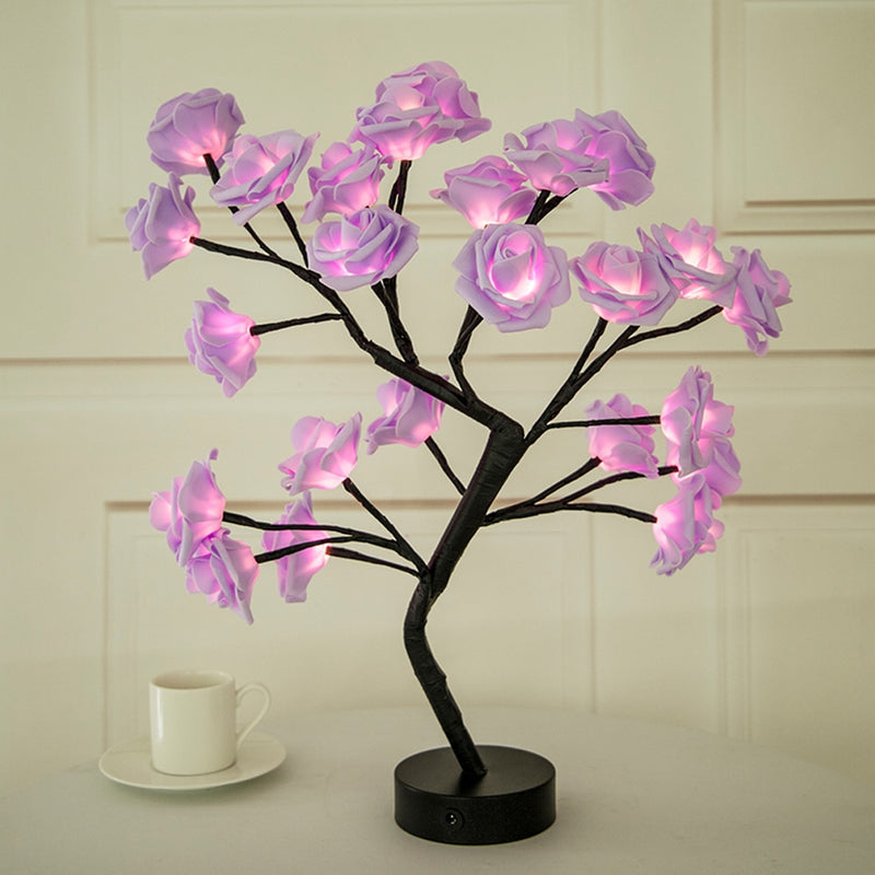 LED Table Lamp Lights Rose Flower Tree