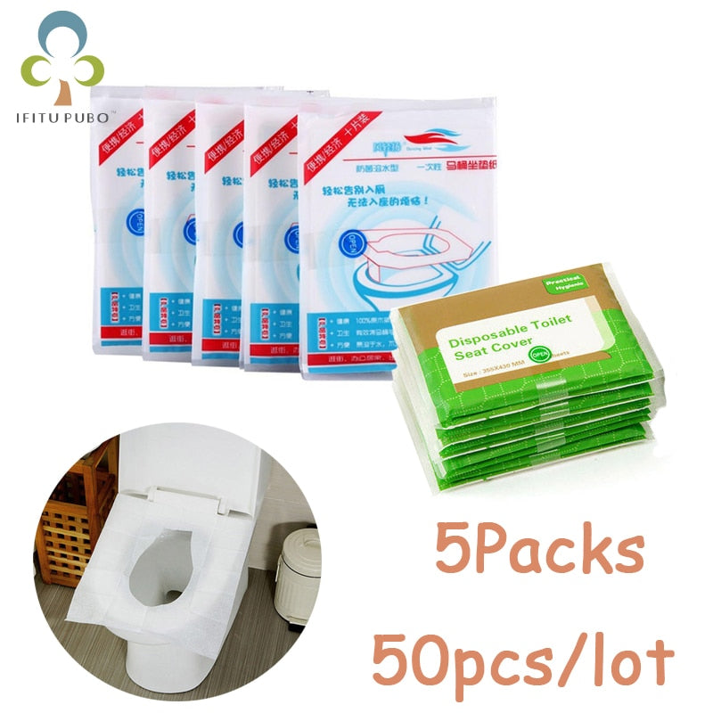 5 packs 50pcs/lot Disposable Toilet Seat Cover 100% Waterproof