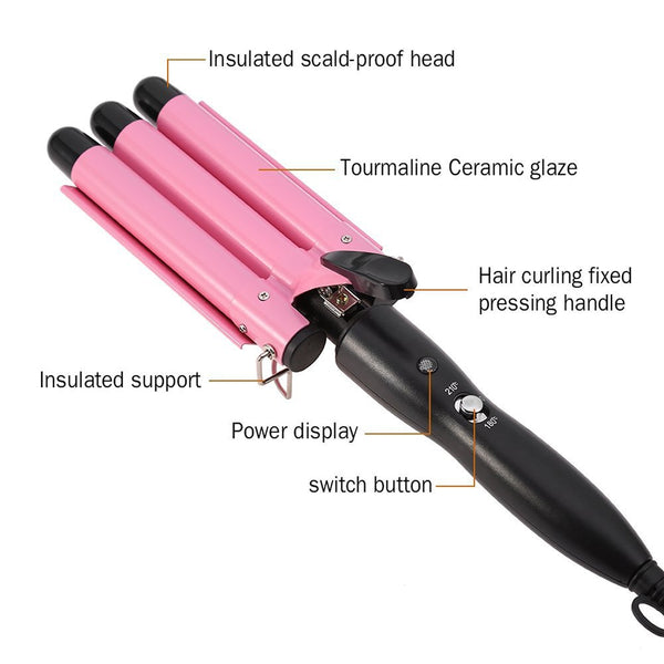 Ceramic Hair Curler Triple Barrel Curling Iron Professional Hair