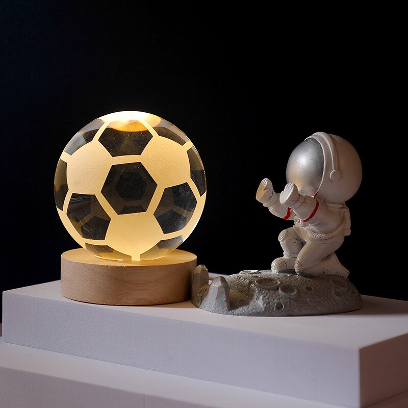 Crystal Astronaut Planet Globe 3D Laser Engraved Solar System