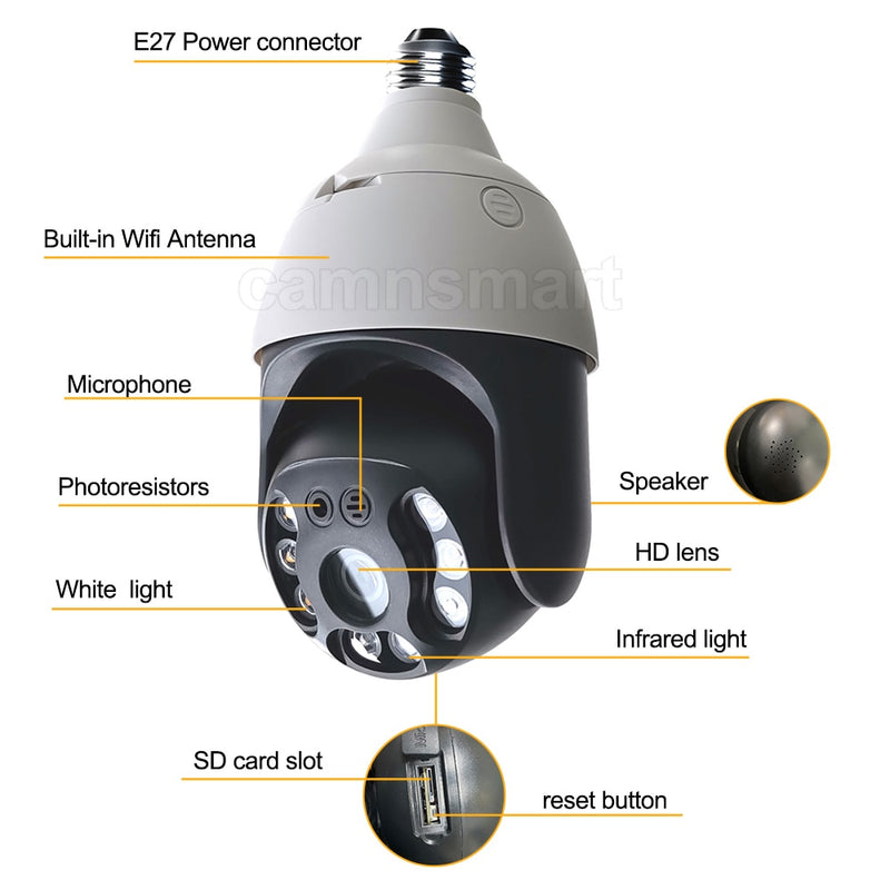 Bulb Wireless 360 Security Camera