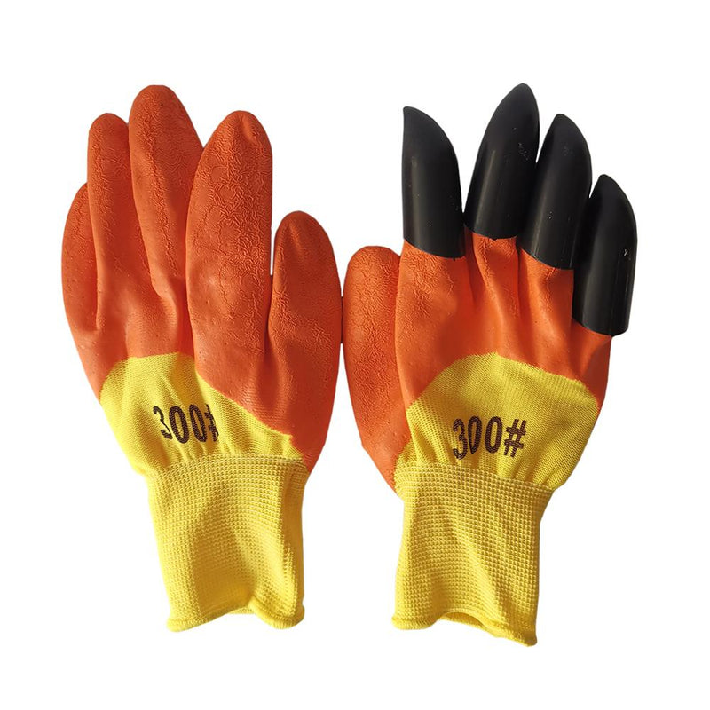 1 Pair Garden Gloves 4 ABS Plastic Garden Rubber Gloves With Claws