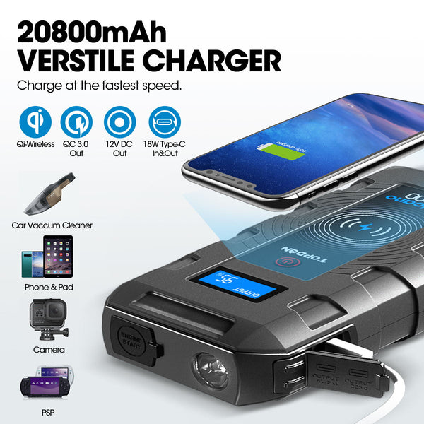 Portable Jump Starter Power Bank Car Battery