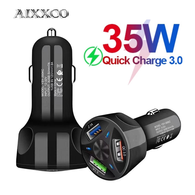 USB Car Charger Quick Power 3.0 Fast Charger