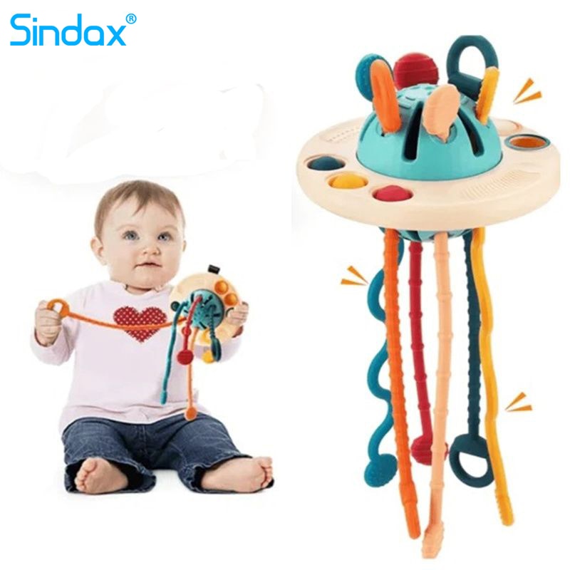 Montessori Sensory Development Baby Toys Pull String Finger Grasp Training Early Learning Education Toys For 6-24 Months Baby