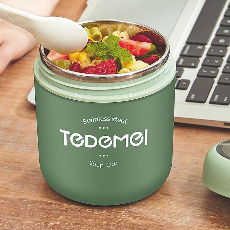 Mini Portable Food Thermal Jar With Spoon