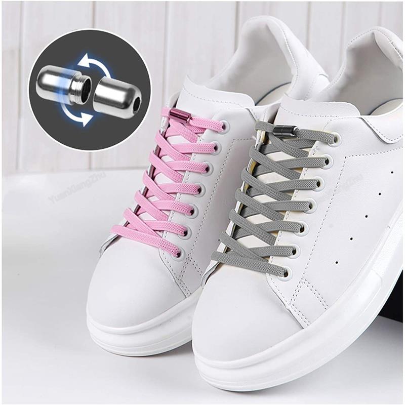 1Pair Multicolor Lock Elastic Sneaker Laces (No Tie  Laces)