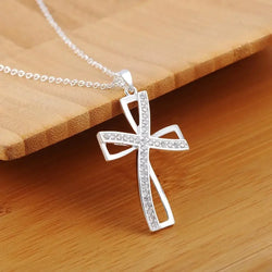 Elegance Enshrined Sterling Necklace Cross