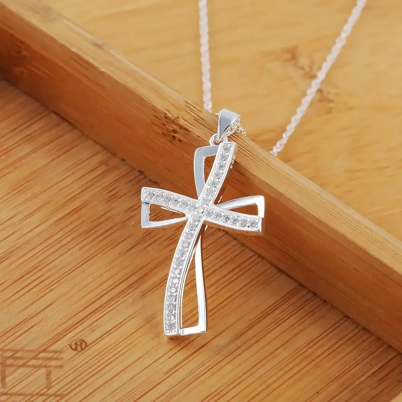 Elegance Enshrined Sterling Necklace Cross