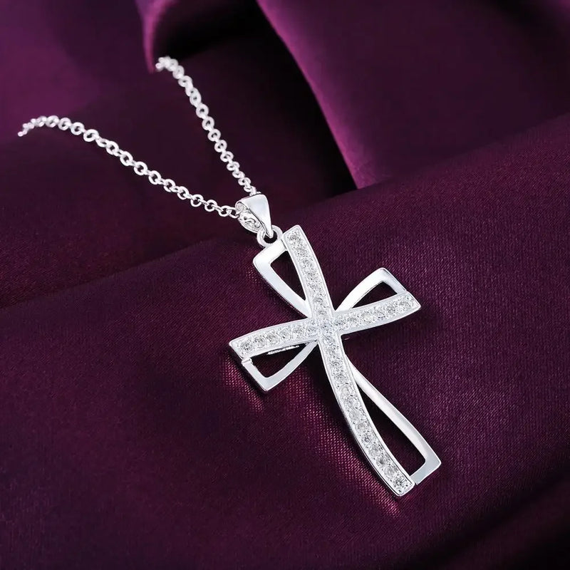 Elegance Enshrined Sterling Necklace Cross