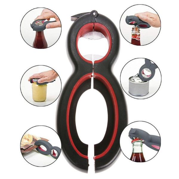 6 in 1 Can Beer Bottle Opener All in One