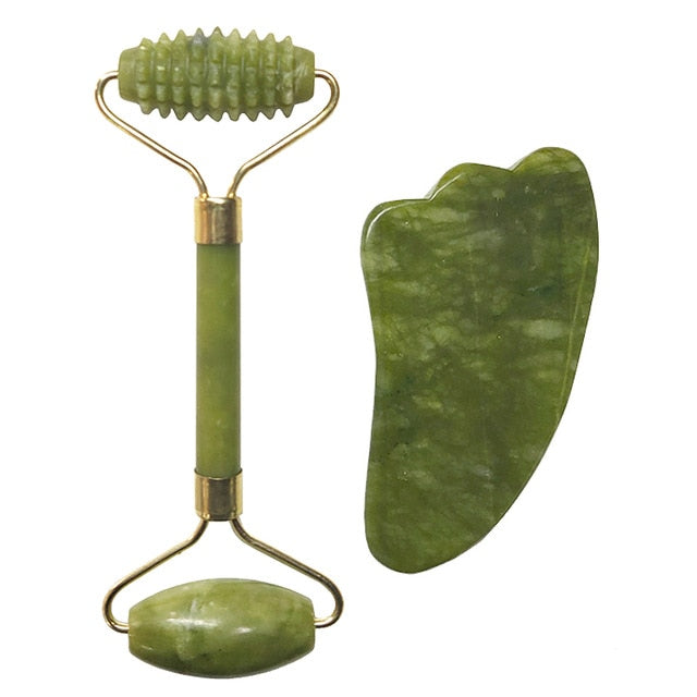 Natural Jade Roller Facial Massager Real Stone